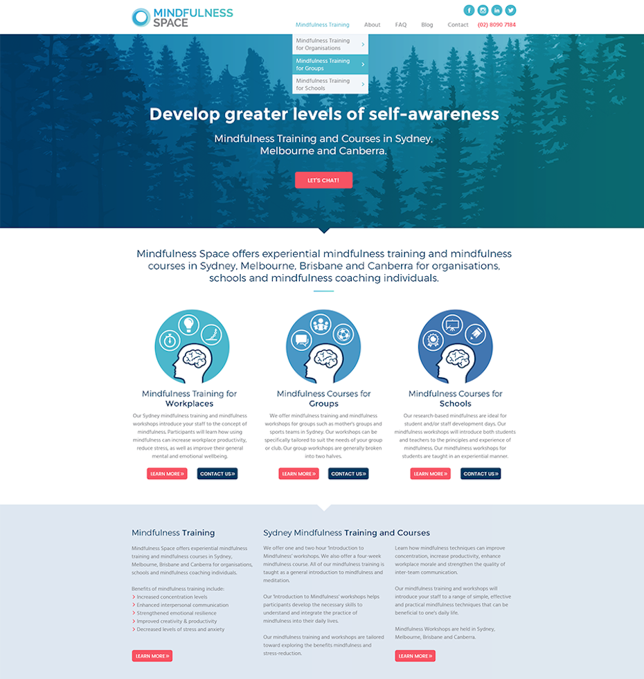 color combination on web page