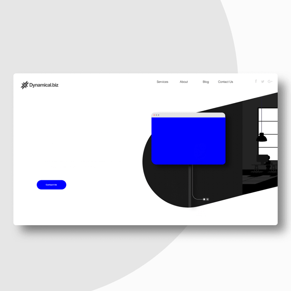 Animated web page design