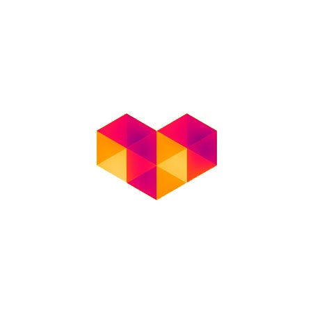 Digital love logo symbol