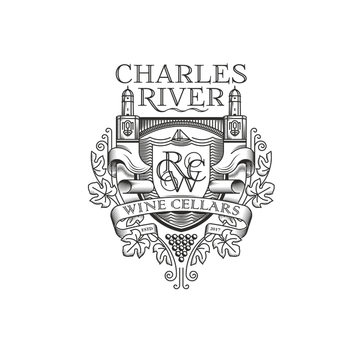 heraldic badge logo with initials and scrolls