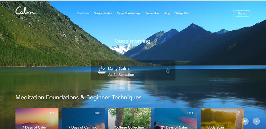 calm website
