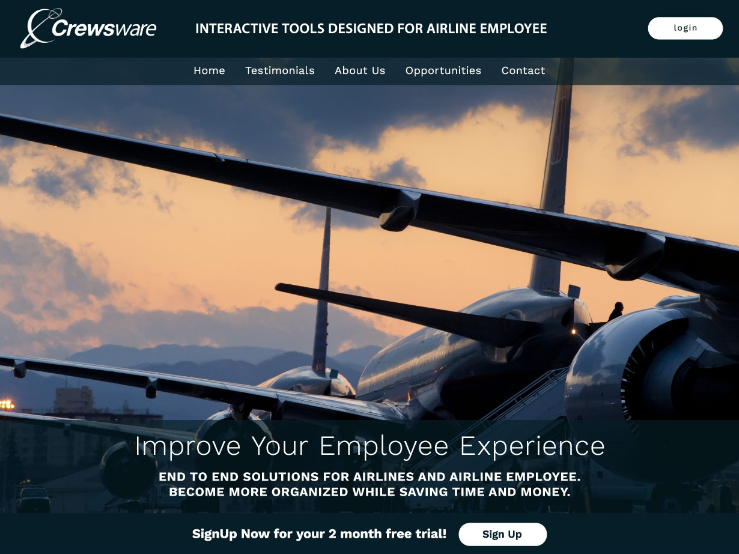 Crewsware Software website redesign