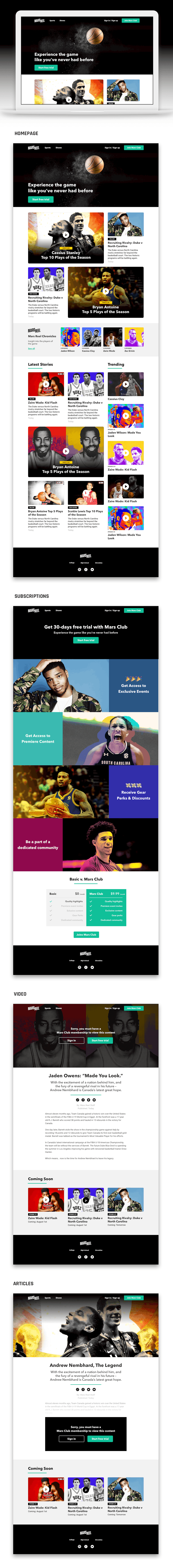 Website design mars reel