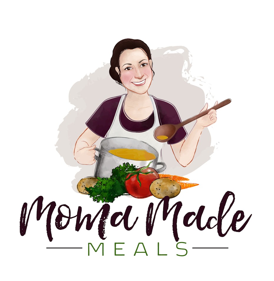 Woman serving a ladle of vegetable soup