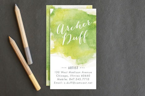 Minted Watercolor business card