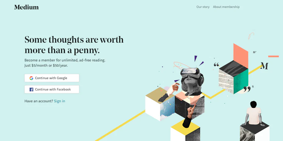 10 уеб дизайн тенденции през 2019г. 4 Medium website design