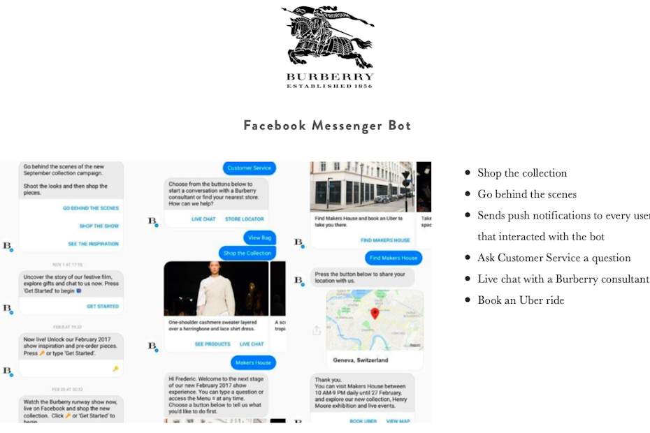 Burberry chat bot