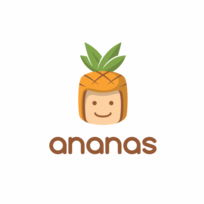 Simple image of a pineapple with a face