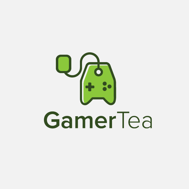 Green video game controller shaped like a teabag