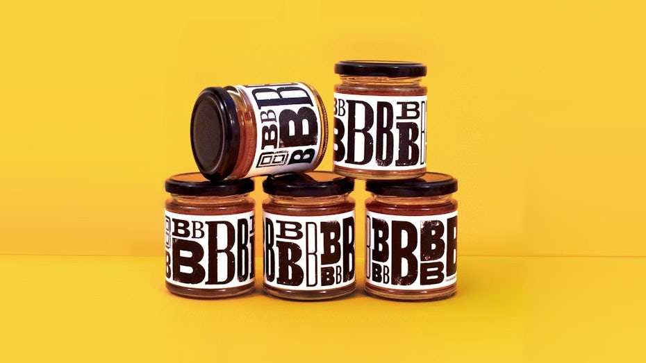 Black & white typographic label design