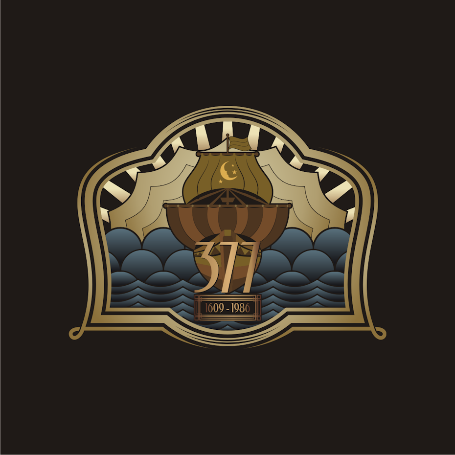 Art deco plaque illustration
