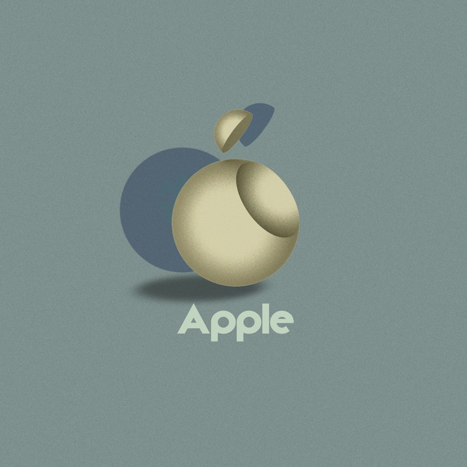 Apple logo in Bauhaus design style