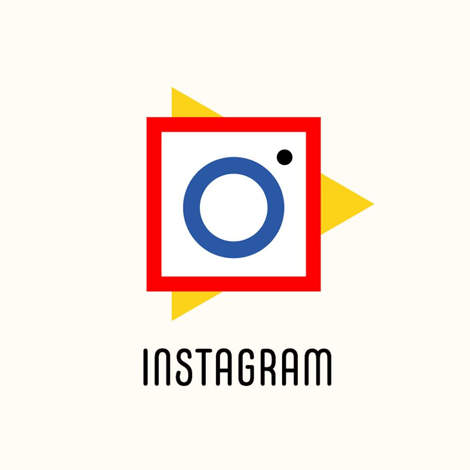 Instagram logo in Bauhaus design style