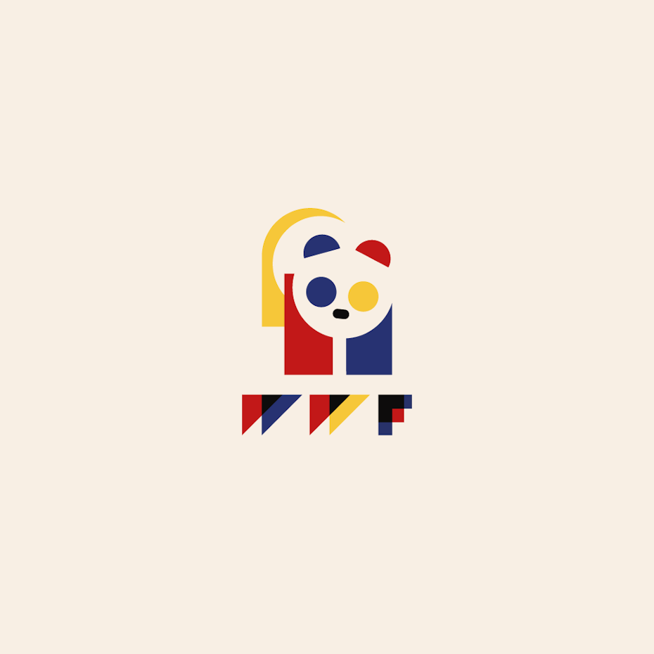 WWF logo in Bauhaus design style