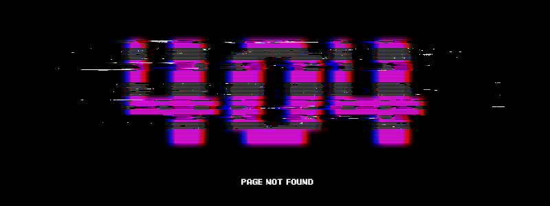 A glitch art 404 page